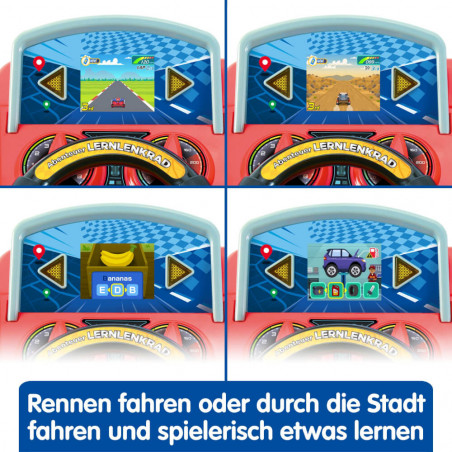 VTech Abenteuer Lernlenkrad interaktives Lenkradspielzeug ab 3 Jahren VTech Abenteuer Lernlenkrad in Rot/Schwarz mit 2,4 LCD-Display, Auto-Hupe, Telefon, Schalter, 3 Spielmodi Fahren, Rennen, Rollenspiel, 23 Melodien, Lerninhalte Zahlen, Alphabet, Farben, kindersicher ab 3 J., Elektrisches Gerät, Schalter, Elektrisches Gerä