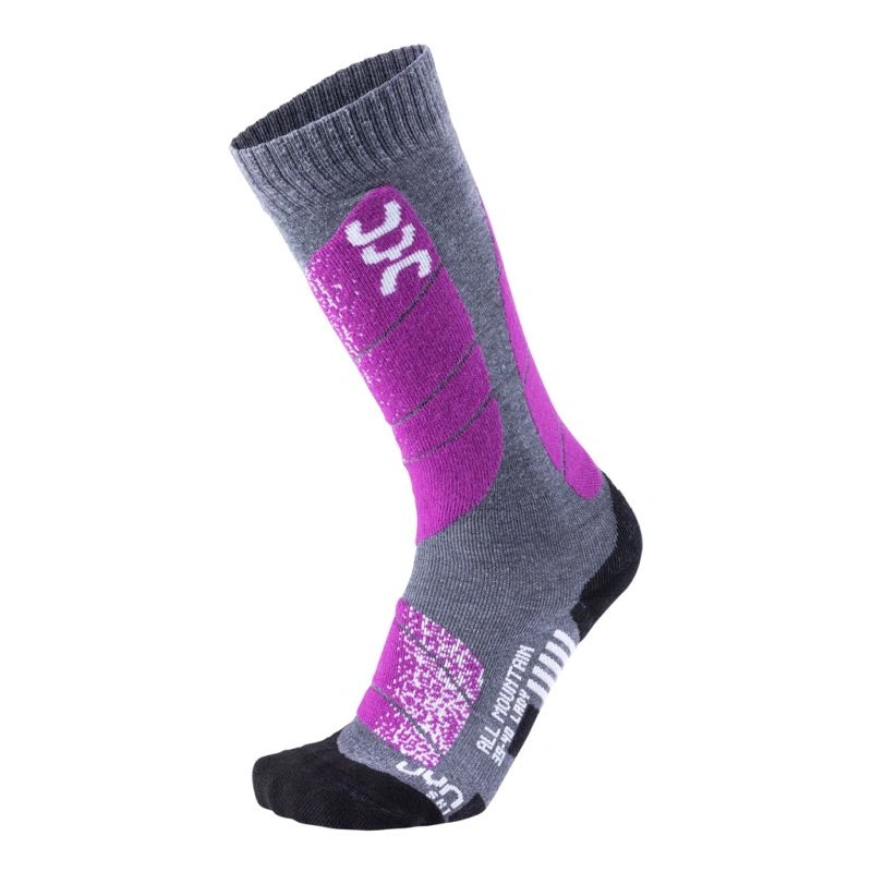 UYN Damen Skisocken All Mountain S100042G944 - Mittelgrau Melange/Lila UYN Damen Skisocken All Mountain S100042G944 - Mittelgrau Melange/Lila