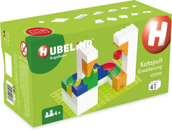 HUBELINO, Kugelbahn, Katapult, Erweiterung, (41-teilig) HUBELINO Kugelbahn Katapult Erweiterung (41-teilig)