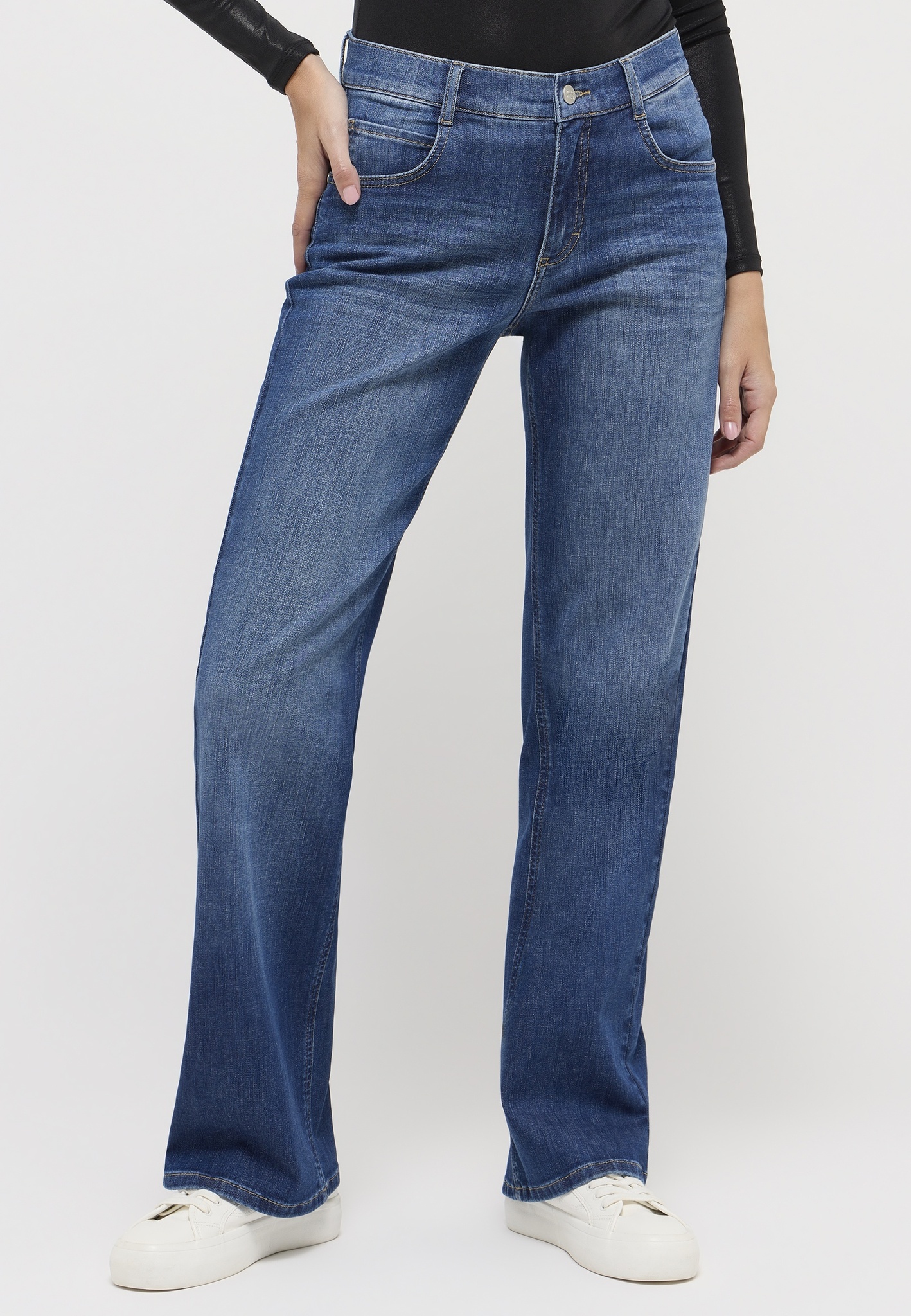 ANGELS Damen Jeans Liz 350250030 – Relaxed Fit, Mid Blue Used GR. 40