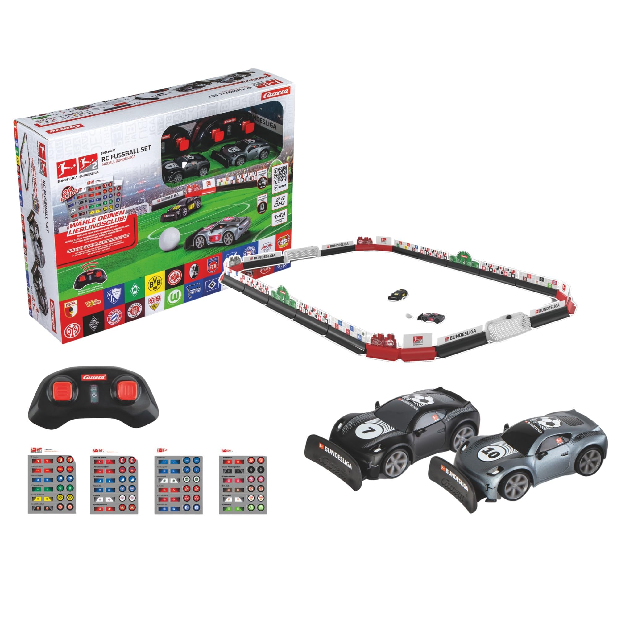 Carrera, RC, Bundesliga, Soccer, Set, Spielfeld, mit, 2, Mini-Fahrzeugen., Toren, &, Bal, 370430041l