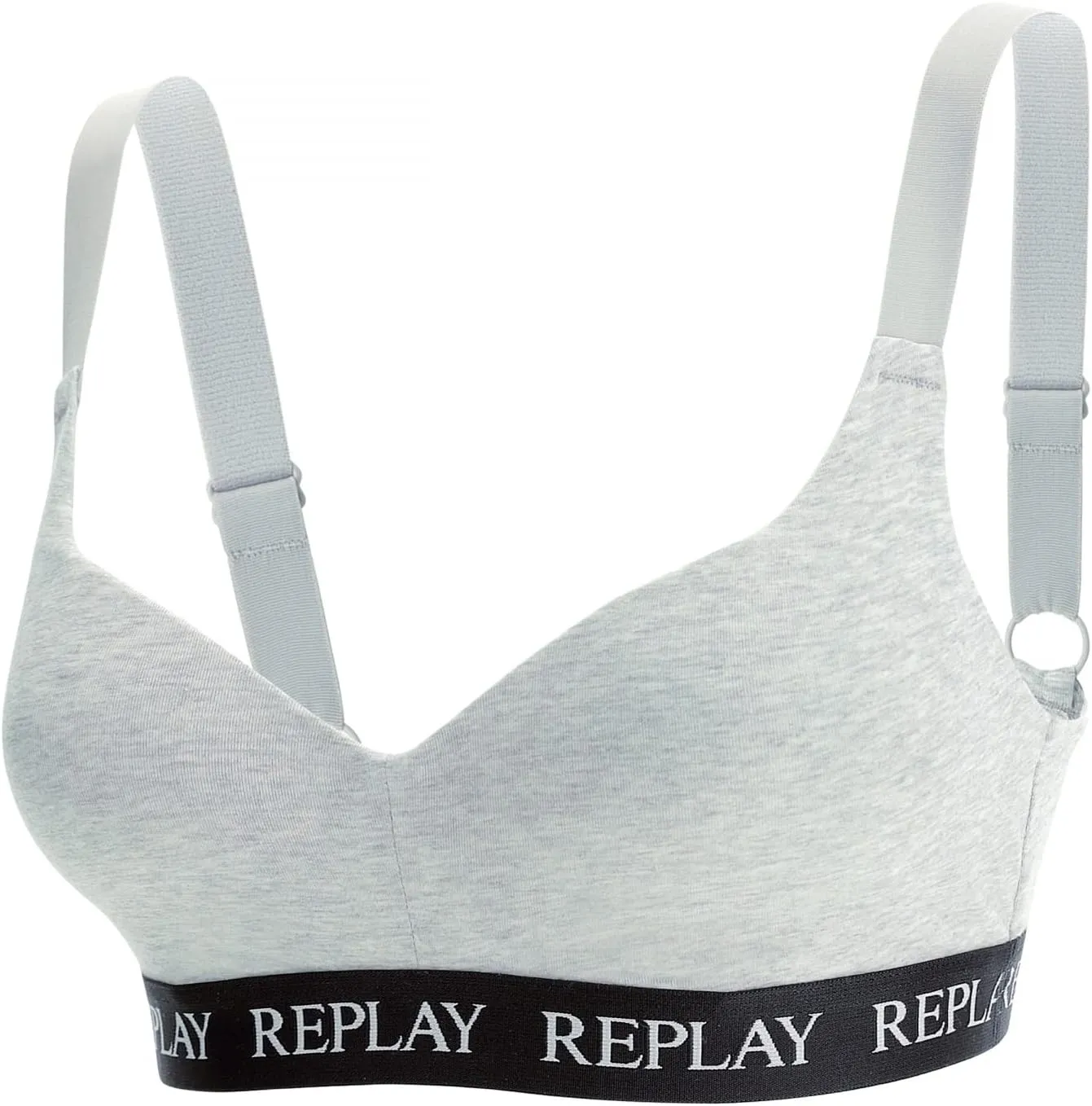 REPLAY Damen Bralette I101299GR - Grau, Gepolstertes Bustier mit Logo-Bund REPLAY Damen Bralette I101299GR - Grau, Gepolstertes Bustier mit Logo-Bund