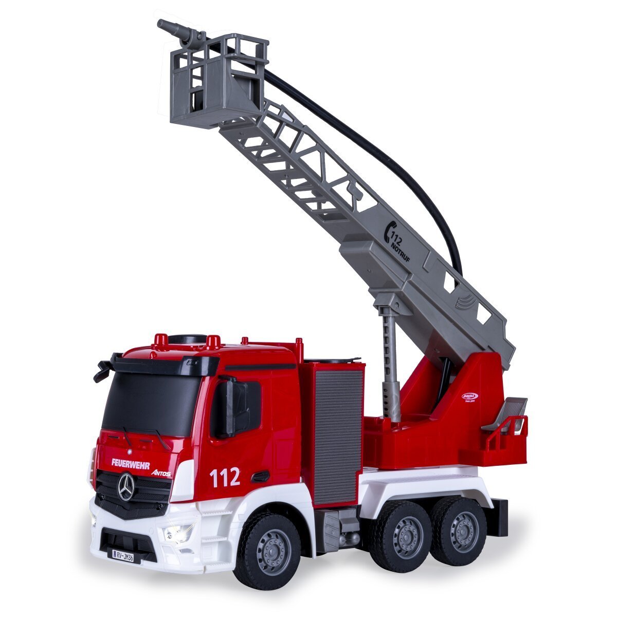 JAMARA Feuerwehr Drehleiter Mercedes -Benz Antos 1:26 2,4GHz mit Spritzfunktion ab 6 Jahren