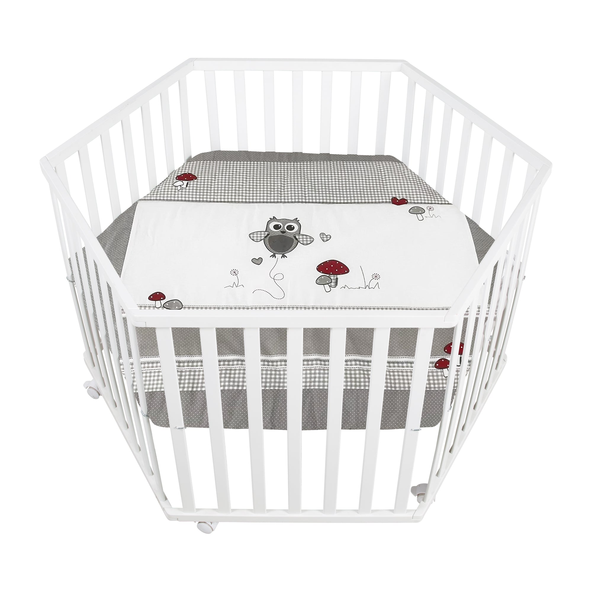 Roba 0232WES148A Laufgitter 6-eckig Adam & Eule weiß - weiß - Laufgitter - Produktbild 1