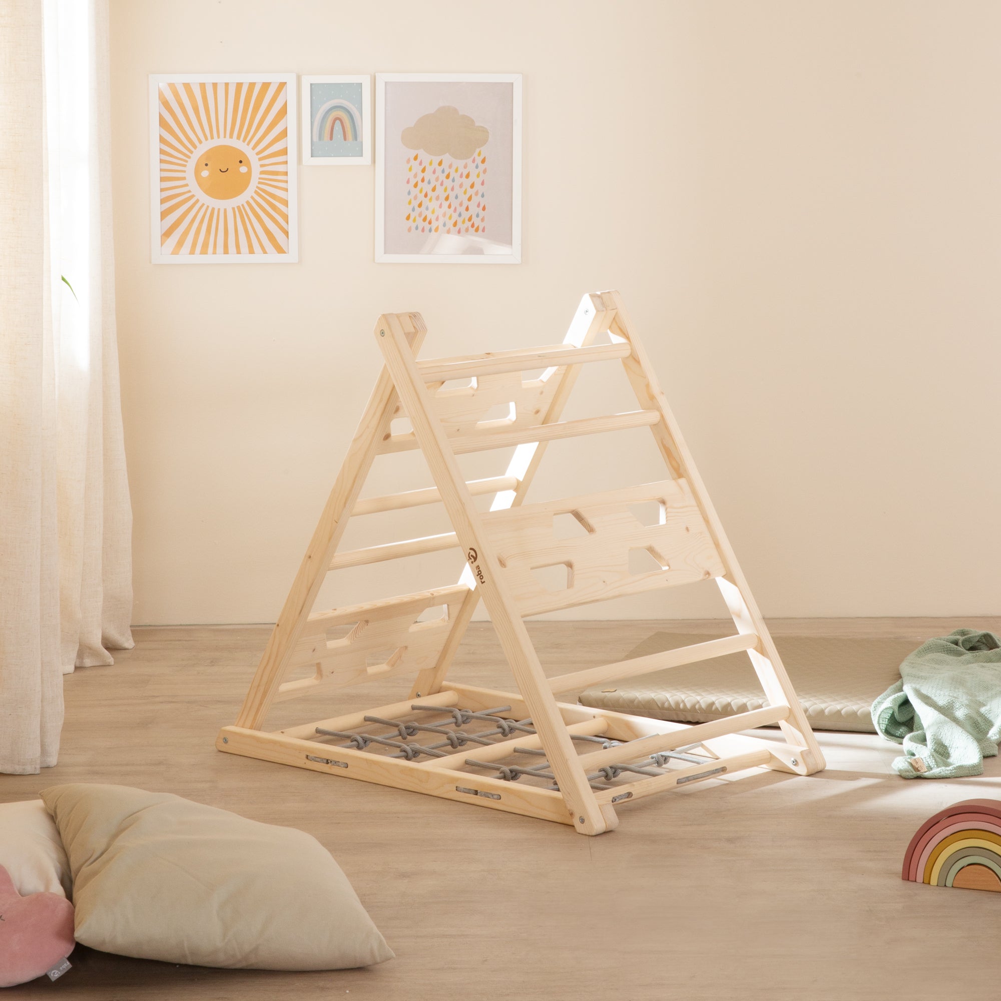 Roba 440130NU Kletterdreieck natur unbehandelt – Motorik & Lernen - Bild 2 Roba 440130NU Kletterdreieck natur unbehandelt – Motorik & Lernen - Produktbild 2