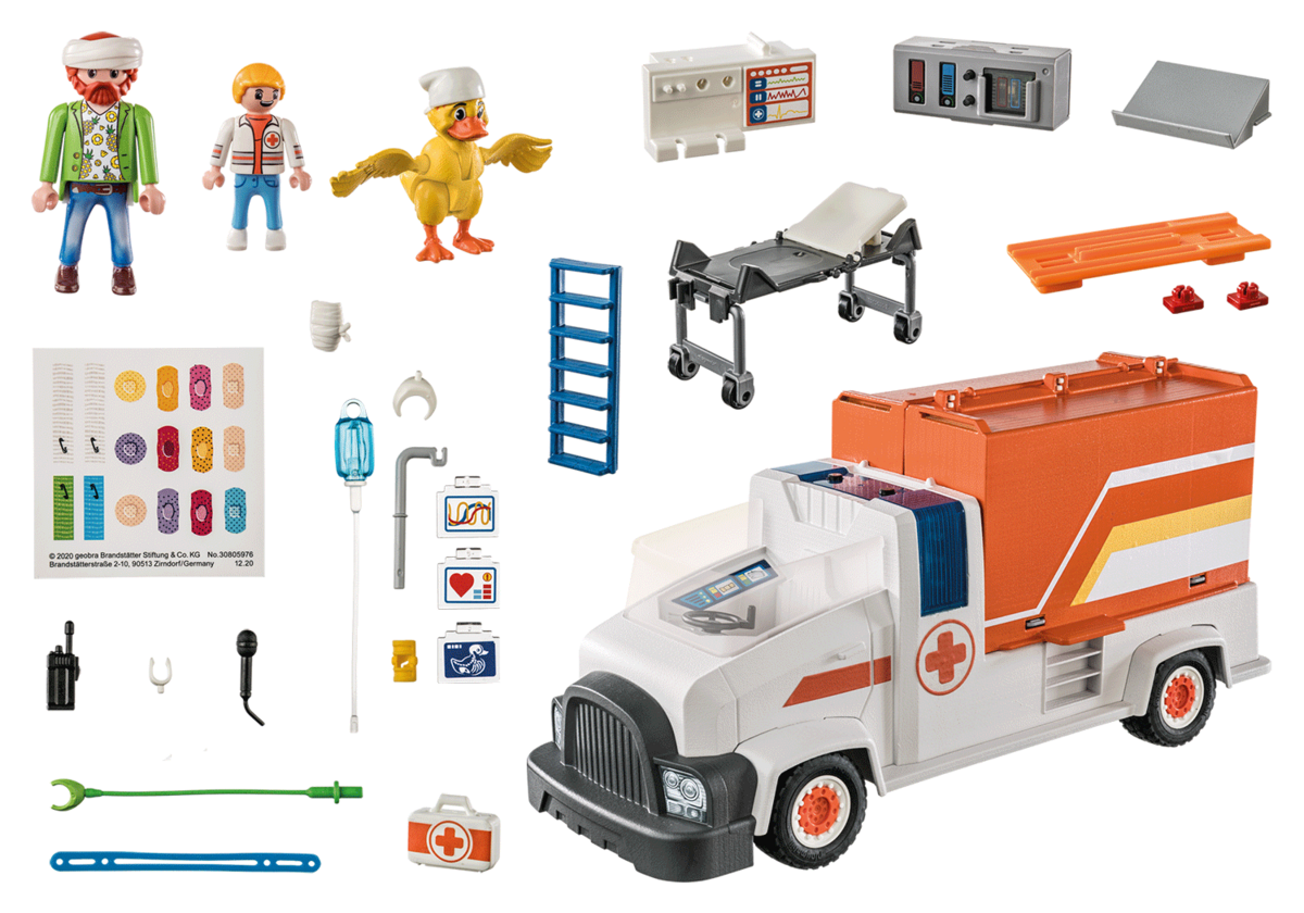 PLAYMOBIL 70913 DUCK ON CALL - Notarzt Truck Person, Baby, Maschine, Rad