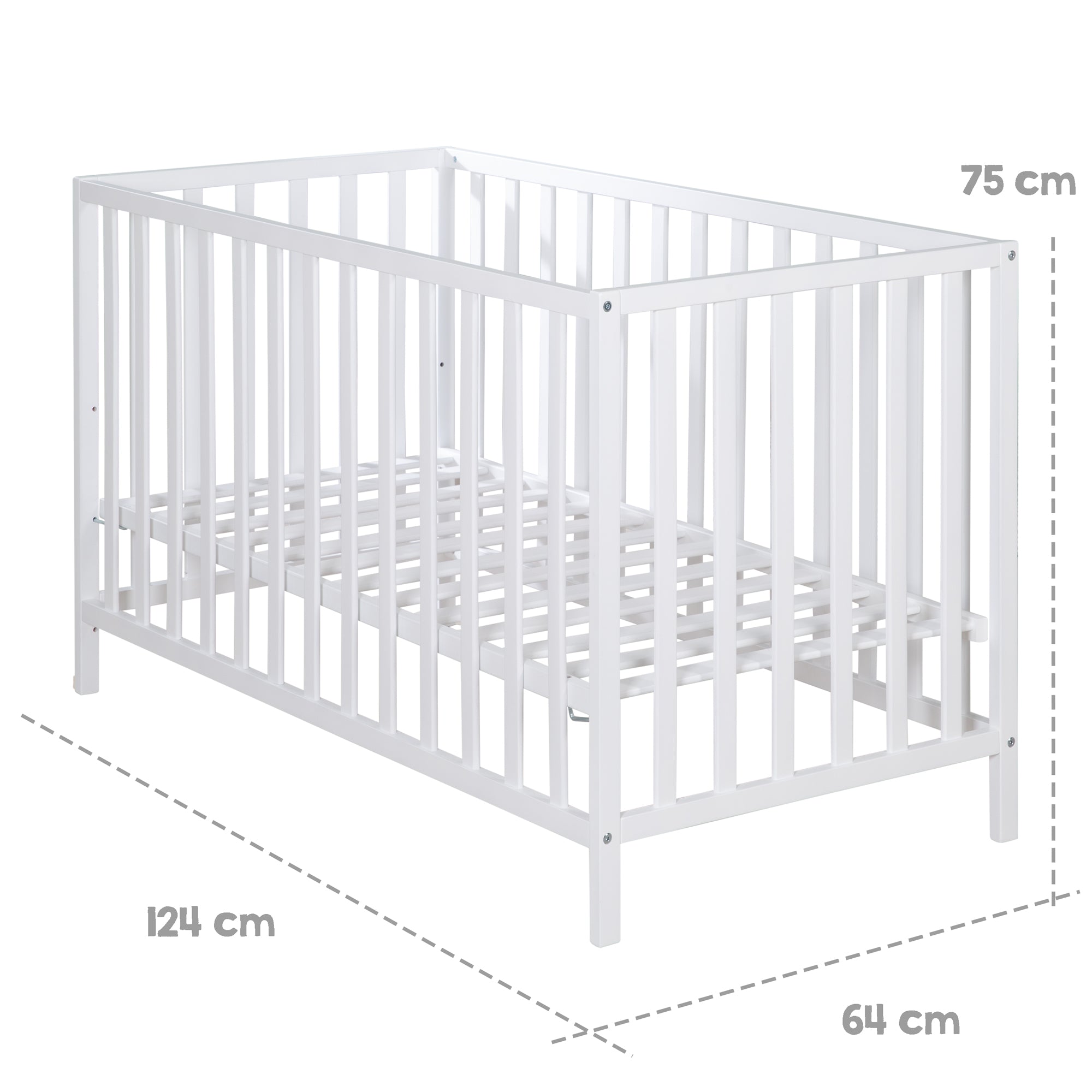 Roba 203100WE Kinderbett 60x120 cm weiß – Komplettbettsets & Einzelbetten - Bild 3 Roba 203100WE Kinderbett 60x120 cm weiß – Komplettbettsets & Einzelbetten - Produktbild 3