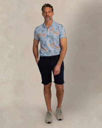 NZA 26CN124SB/XXL Poloshirt - Hellblau / Blumen - XXL