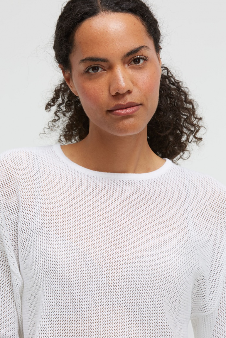 SENSES Kurzarm-Pullover KA:YA mit Mesh-Struktur opticwhite SENSES Kurzarm-Pullover KA:YA mit Mesh-Struktur opticwhite