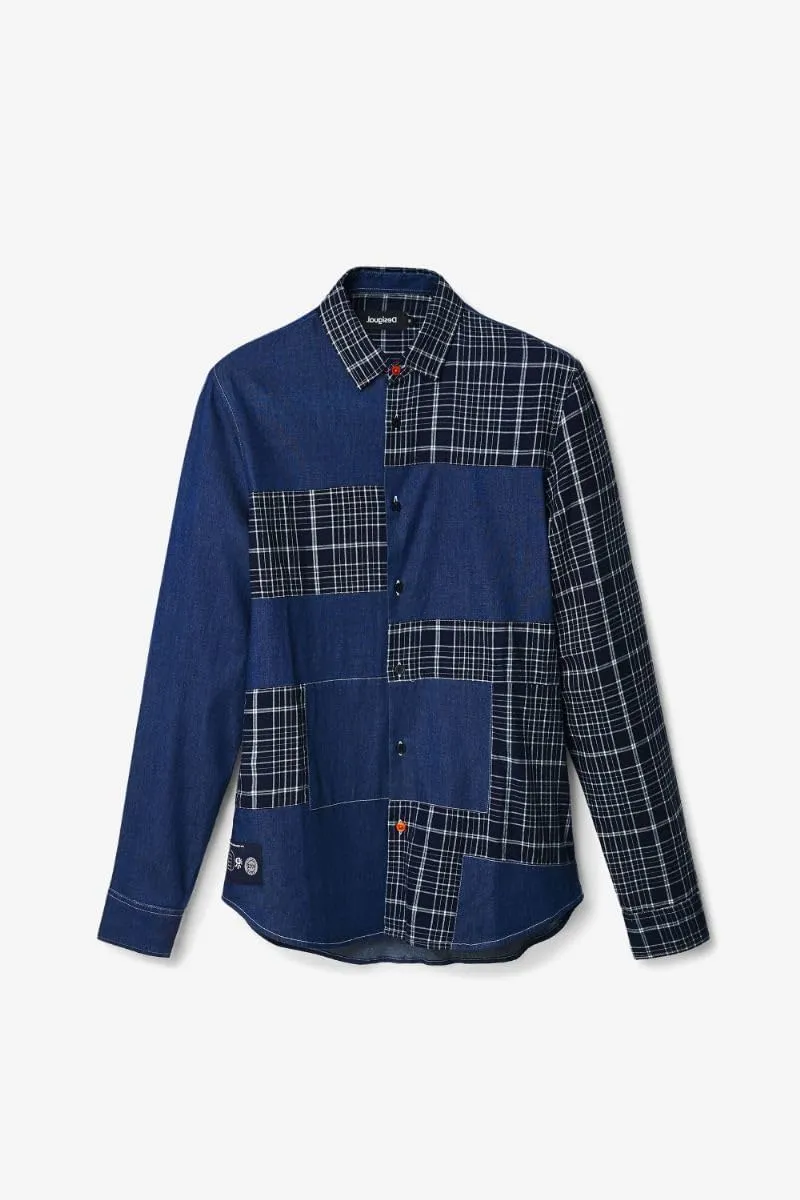 Desigual Herren Hemd - Blau, Kariert 22WMCW195008/XL GR. XL