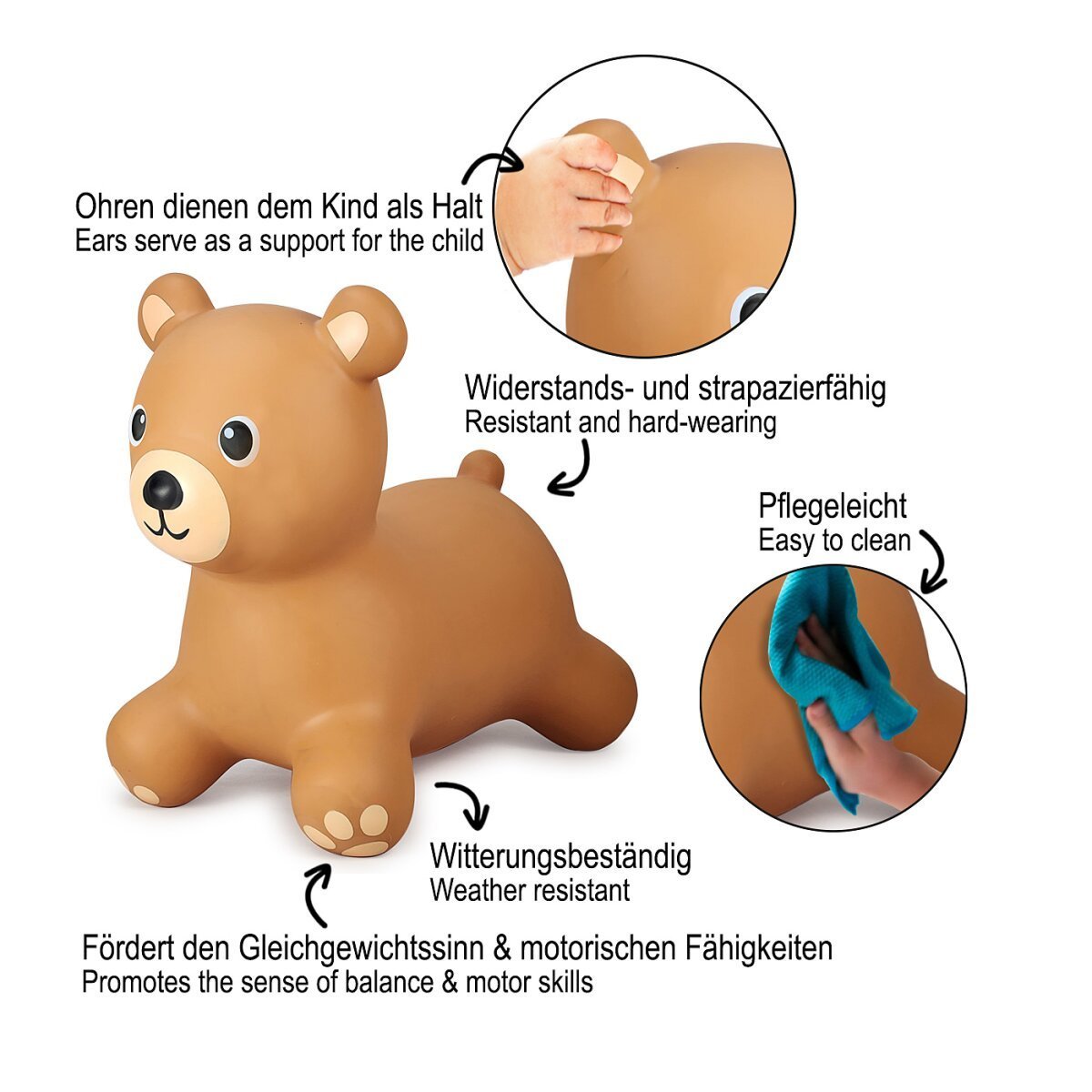 JAMARA Hüpftier Bär HoppyDoo mit Pumpe ab 12 Monaten