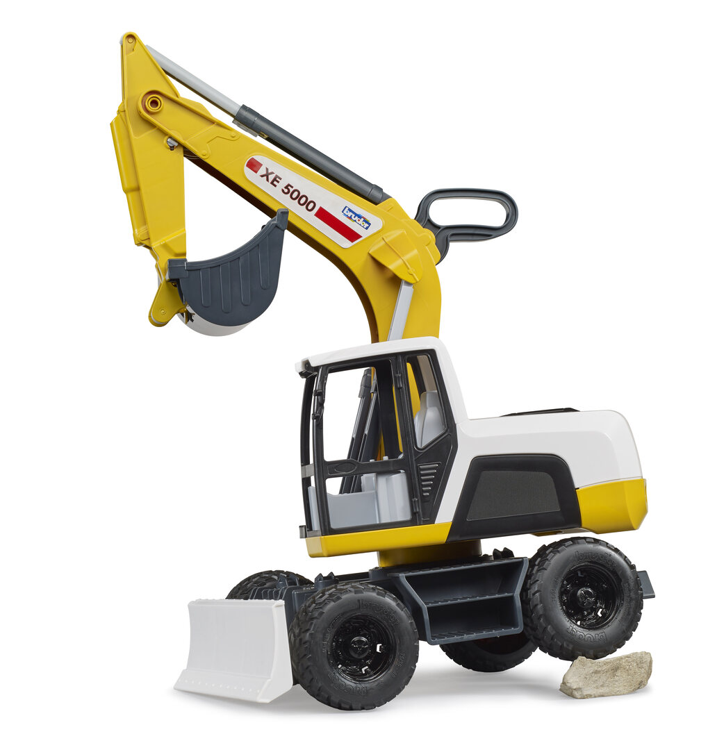 BRUDER 03413 - Roadmax Mobilbagger Maschine, Rad, Bulldozer