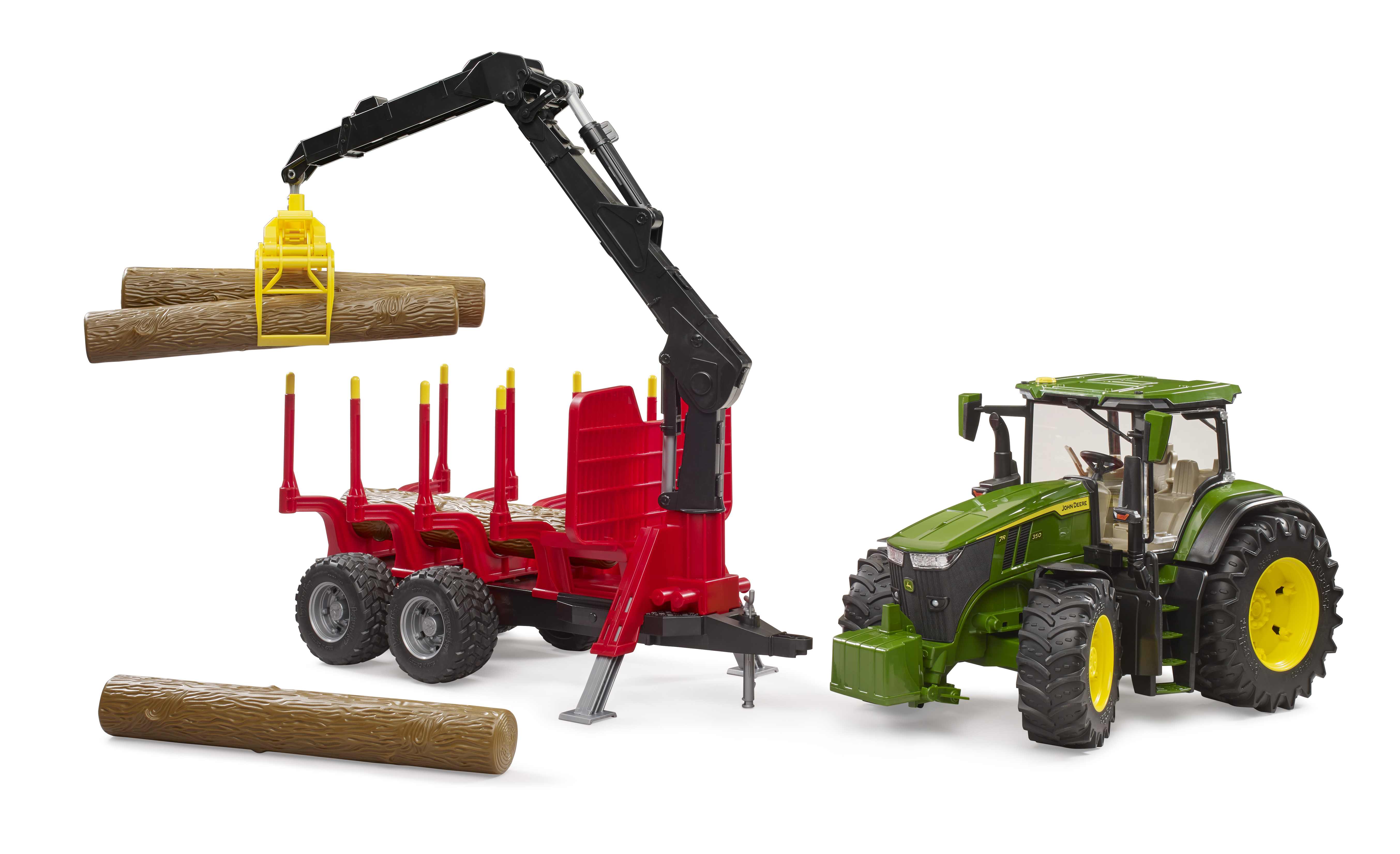 BRUDER 03154 - John Deere 7R 350 mit Rückeanhänger und 4 Baumstämmen - Bild 3 BRUDER 03154 - John Deere 7R 350 mit Rückeanhänger und 4 Baumstämmen - Bild 3