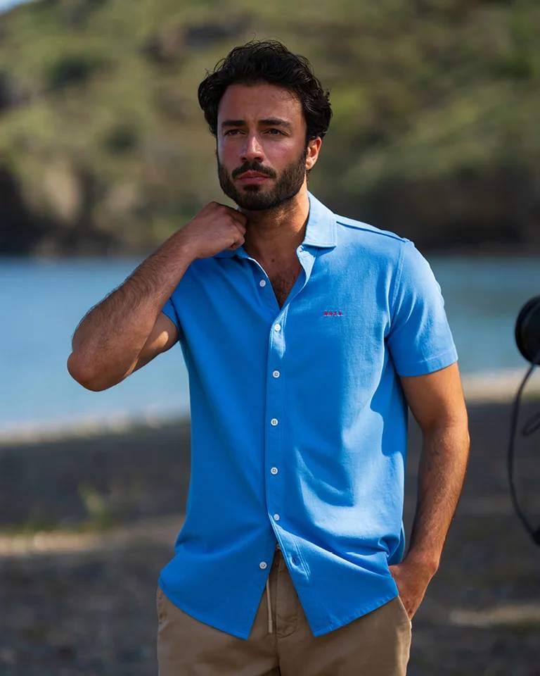 NZA 26CN590SSB Hemd - Kurzarm / Marineblau