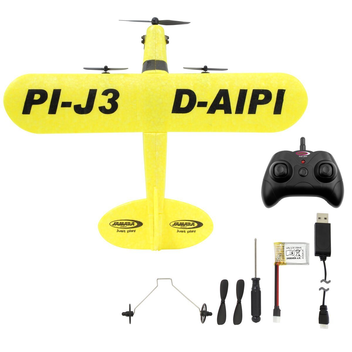 JAMARA Piper J3-CUB Flugzeug 2,4 GHz Gyro 2CH ab 16 Jahren