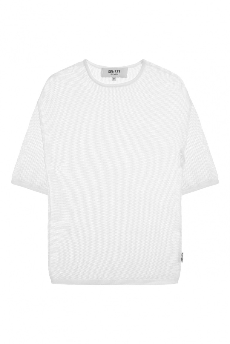 SENSES Kurzarm-Pullover KA:YA mit Mesh-Struktur opticwhite SENSES Kurzarm-Pullover KA:YA mit Mesh-Struktur opticwhite