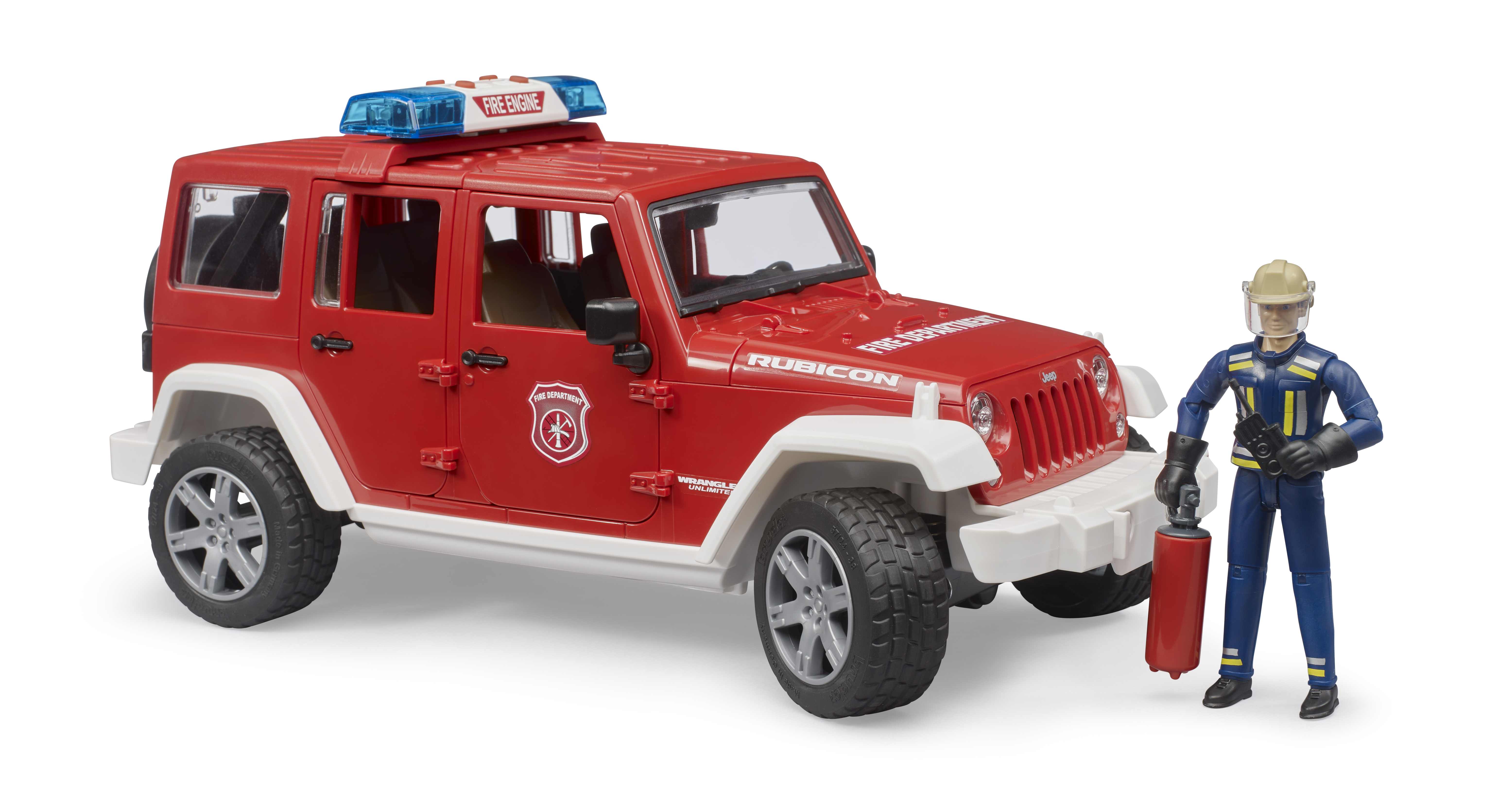 BRUDER 02528 - Jeep Wrangler Unlimited Rubicon Feuerwehrfahrzeug mit Feuerwehrmann BRUDER 02528 - Jeep Wrangler Unlimited Rubicon Feuerwehrfahrzeug mit Feuerwehrmann