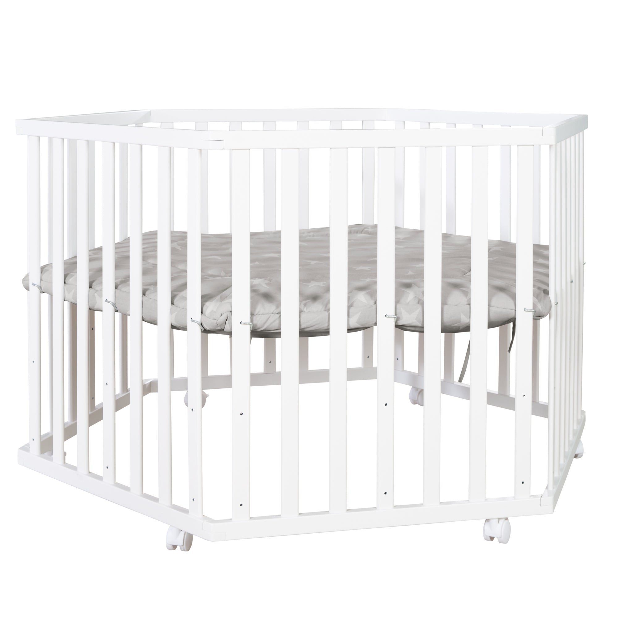 Roba 0232WEV190A Laufgitter 6-eckig Little Stars weiß - Produktbild 2