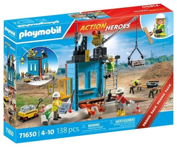 Playmobil 71650 ACT!ON HEROES - Baustelle mit Elektroniker & Seilwinde Playmobil 71650 ACT!ON HEROES - Baustelle mit Elektroniker & Seilwinde
