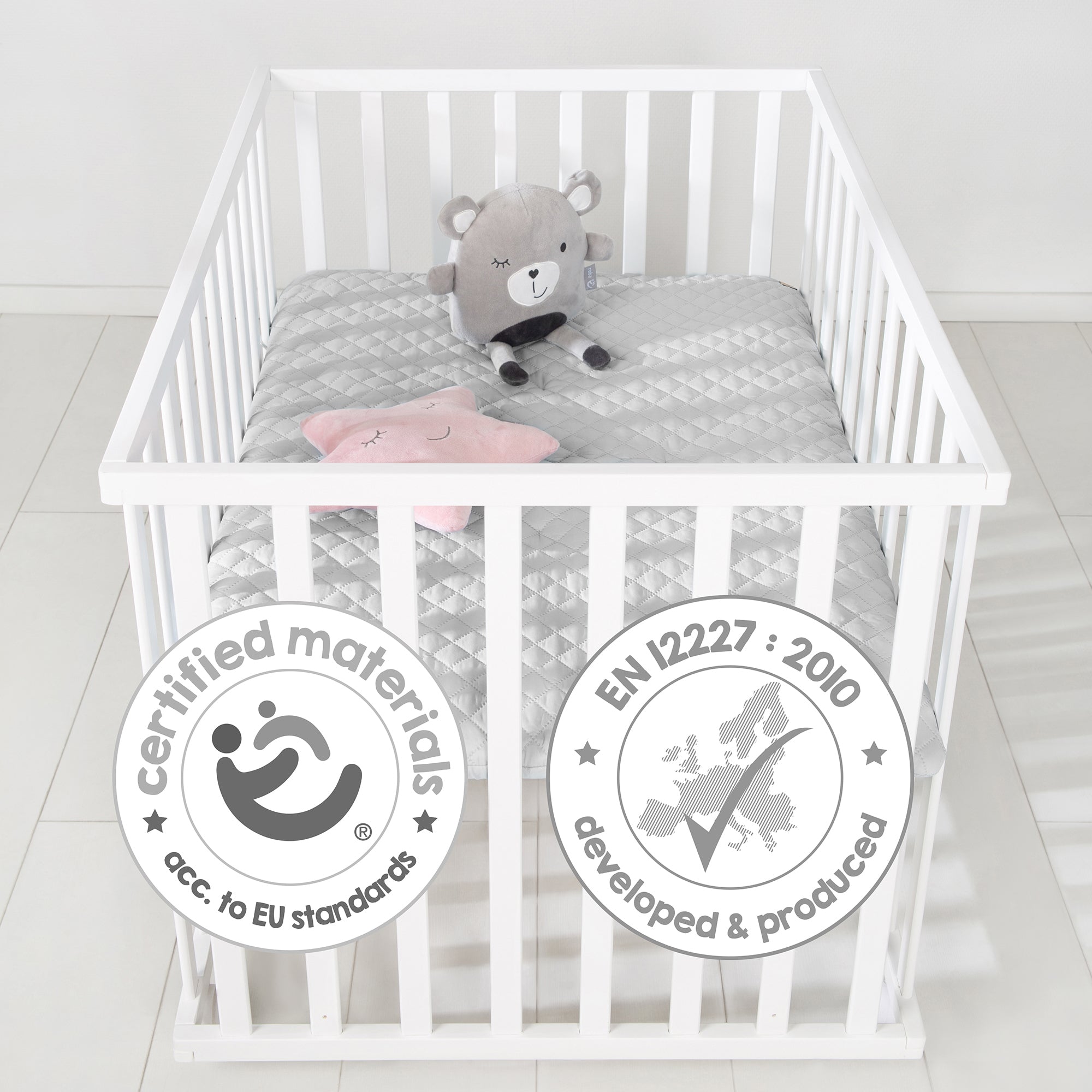 Roba 202100WEV2301 Set Laufgitter inkl. Bettschlange grau weiß - Produktbild 9