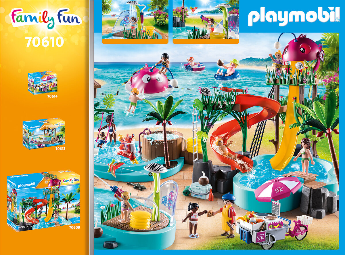 PLAYMOBIL 70610 Spaßbecken mit Wasserspritze Freizeitpark, Wasser, Wasserpark, Person, Rad