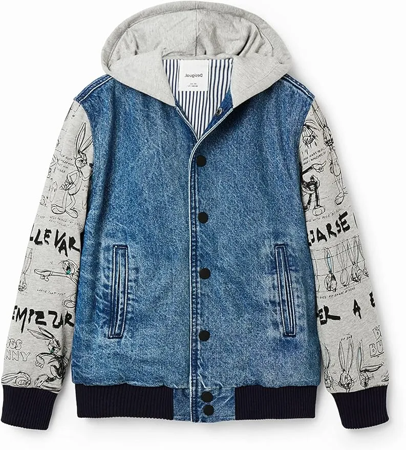 Desigual Jungen Jacke - Jeansjacke mit Bugs-Bunny-Motiv 23SBED015008 Desigual Jungen Jacke - Jeansjacke mit Bugs-Bunny-Motiv 23SBED015008