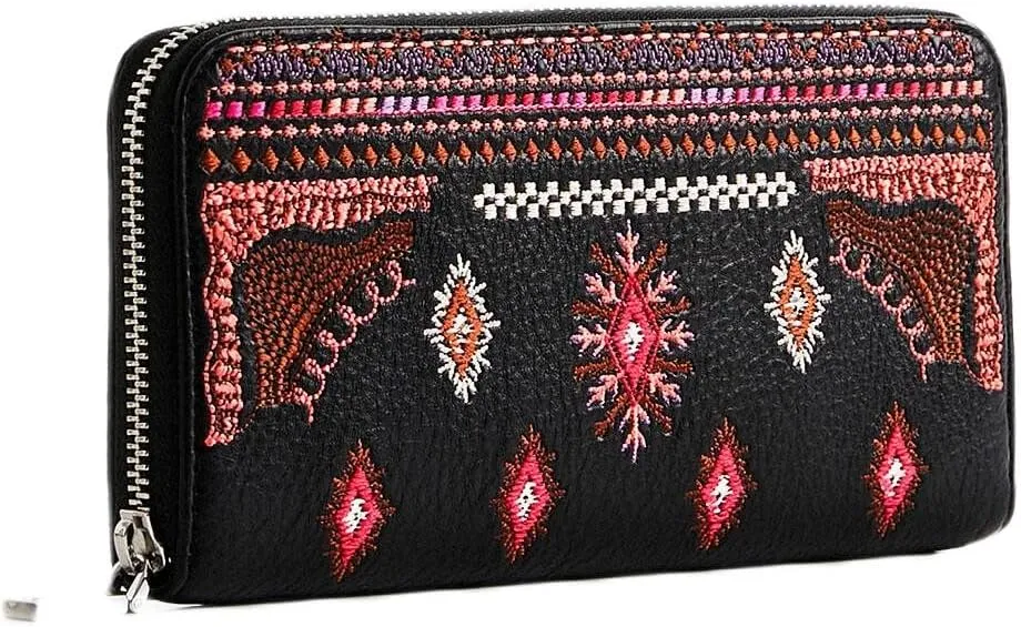 Desigual Damen Geldbörse 22SAYP20 - Schwarz/Bunt