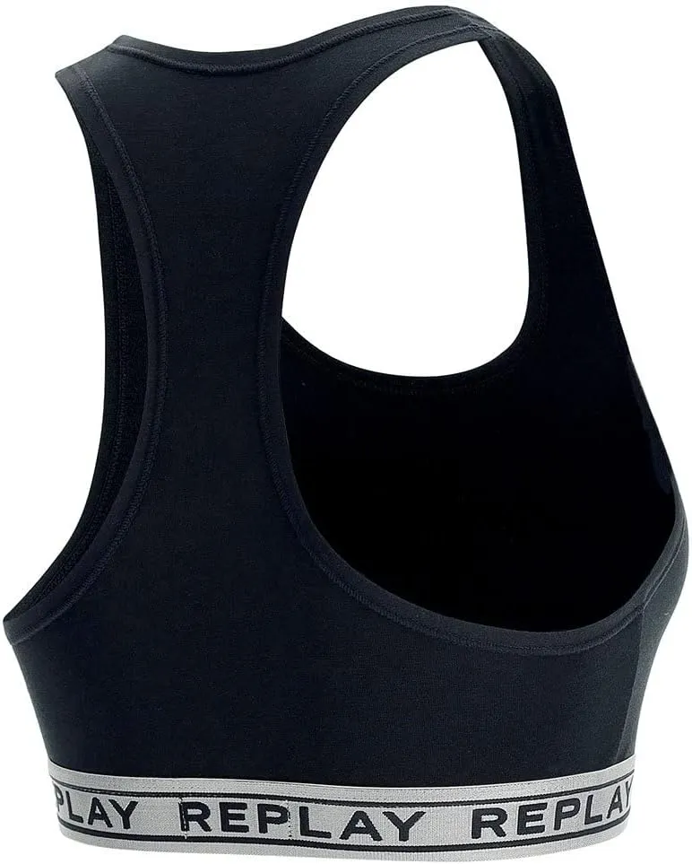 REPLAY Damen BH Racerback I101304BS – Schwarz/Silber GR. L