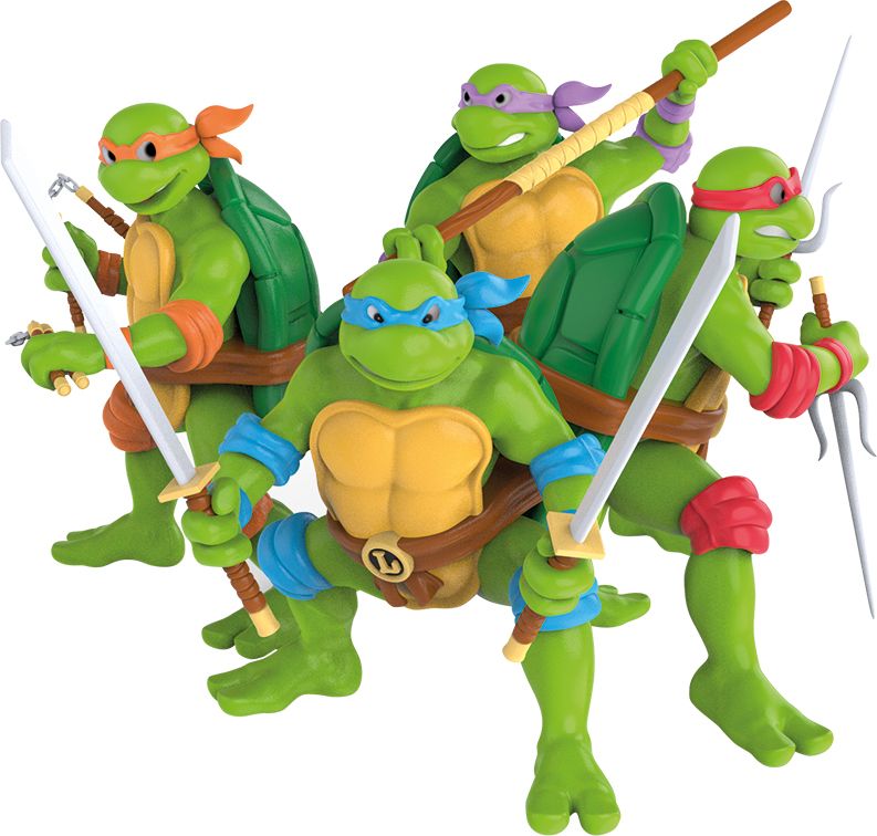 Teenage Mutant Ninja Turtles Cowabunga Set 4 Figuren Spielzeug, Leute, Person