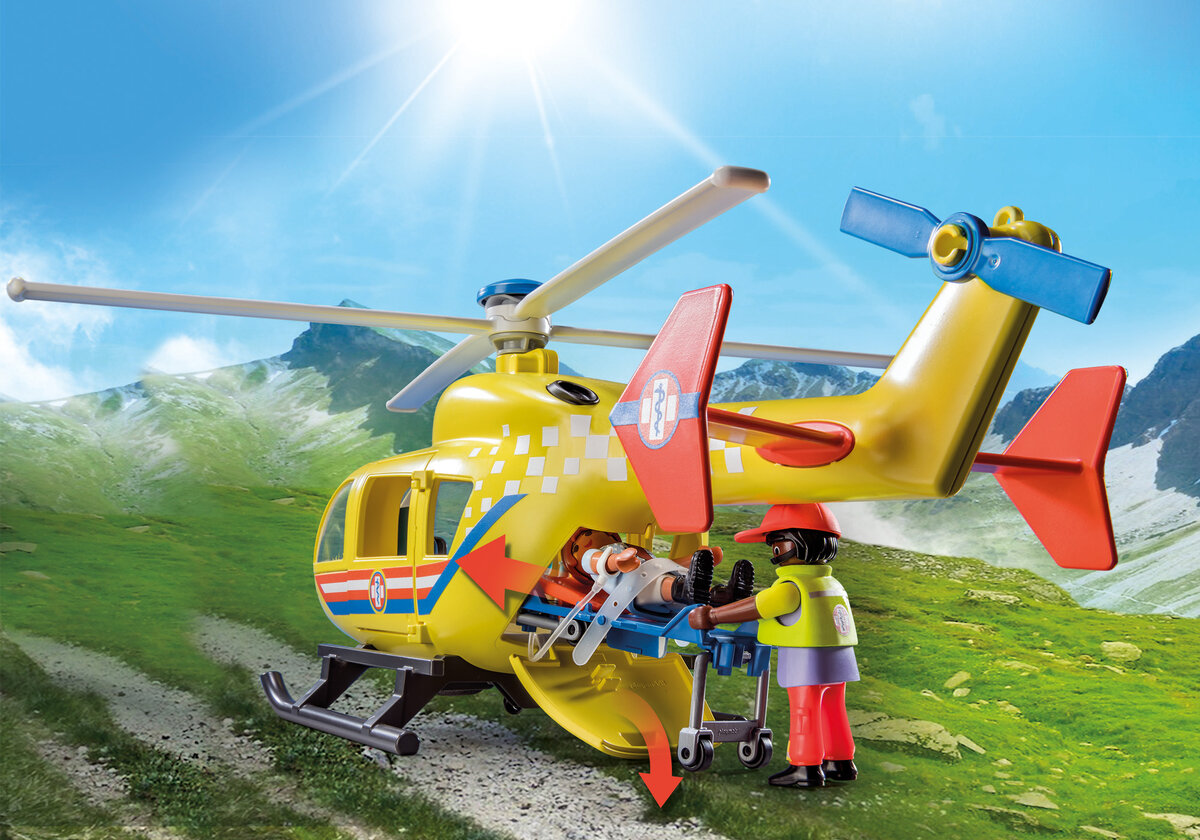 PLAYMOBIL 71203 Rettungshelikopter Flugzeug, Hubschrauber, Transport, Fahrzeug, Person