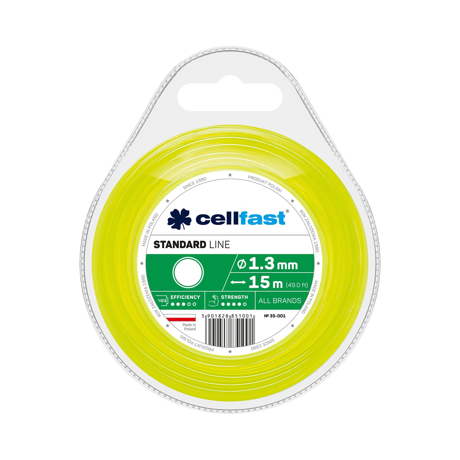 Cellfast STANDARD Mähfäden 1,3 mm x 15 m Rund