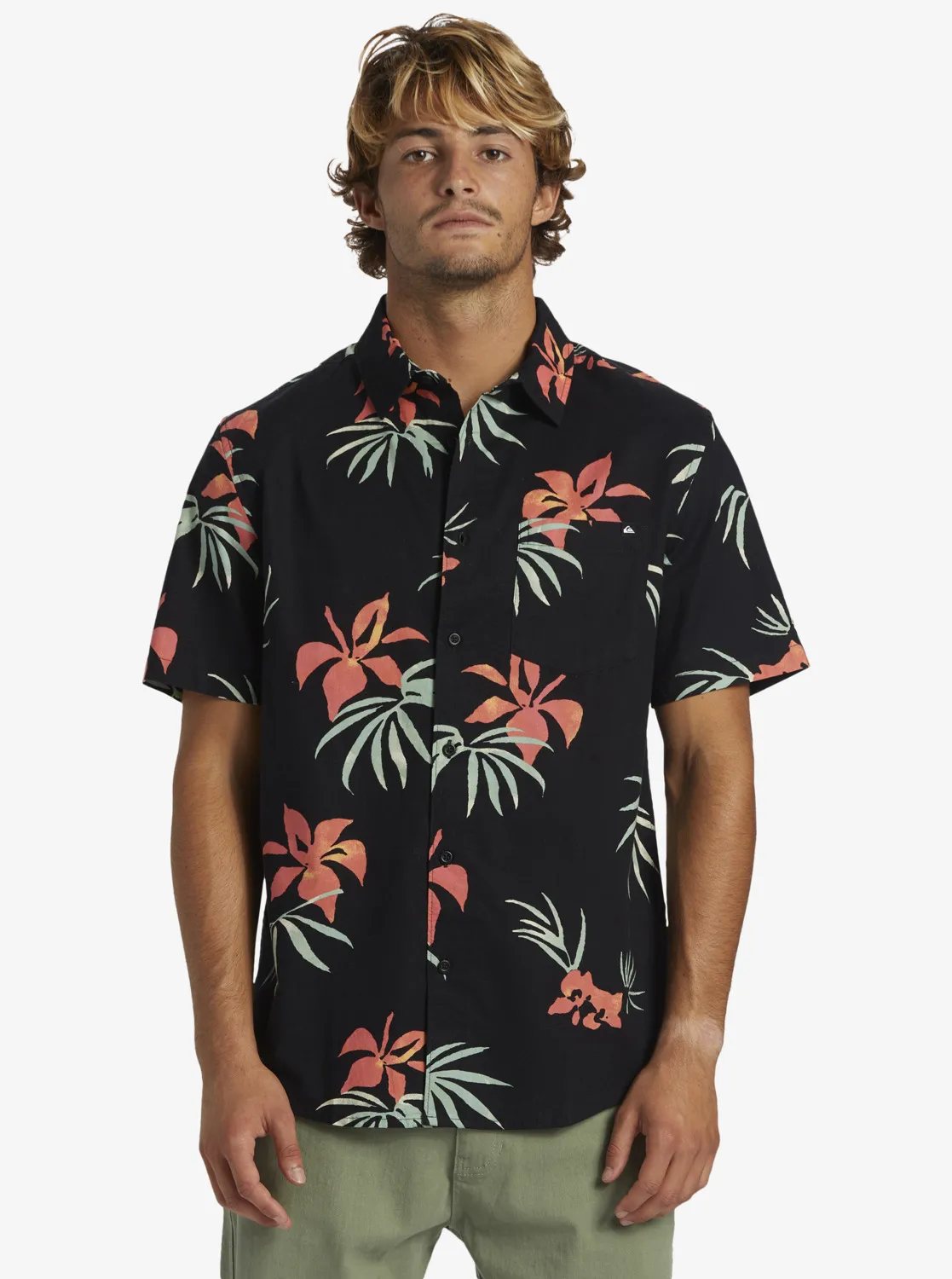 Quiksilver, Apero, Classic, Kurzärmliges, Hemd, für, Männer, Schwarz
