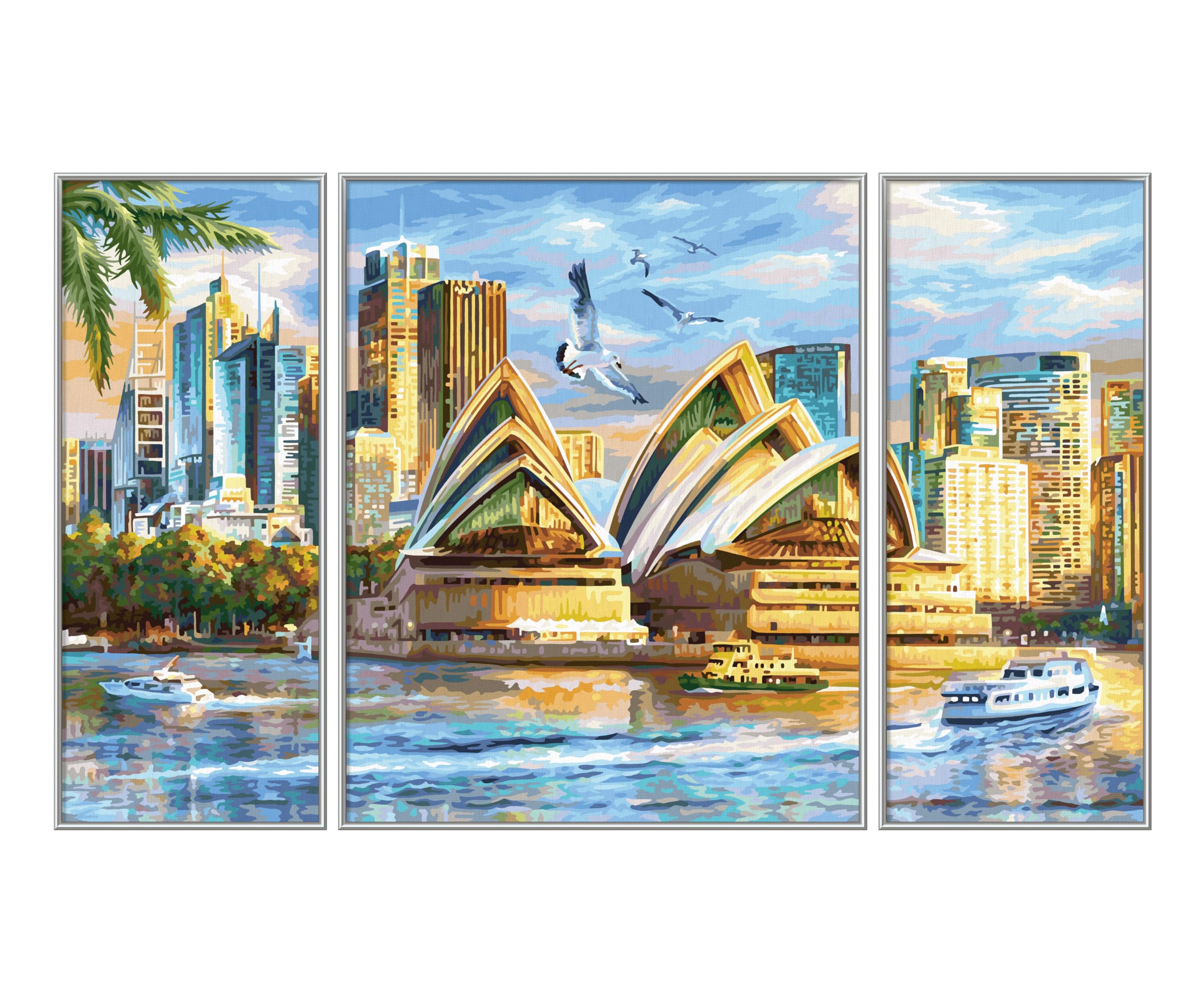Schipper Mnz - Sydney - Malen Nach Zahlen Panorama-Set 609260909 Stadt, Metropole, Uferpromenade, Boot, Vogel