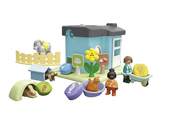 PLAYMOBIL, 71690, Junior:, Tierpension, Mit, Futterspender PLAYMOBIL 71690 Junior: Tierpension Mit Futterspender