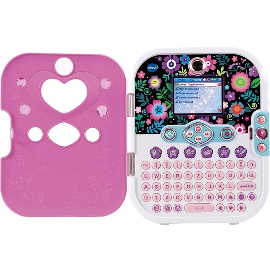 VTech KidiSecrets Selfie Music 2.0 elektronisches Tagebuch ab 6 Jahren VTech KidiSecrets Selfie Music 2.0 in Pink aus Kunststoff, interaktives Tagebuch mit Front- & Kamera, Gesichtserkennung, MP3-Player, 750 Einträge, 10 Lernspiele, kindersicher,