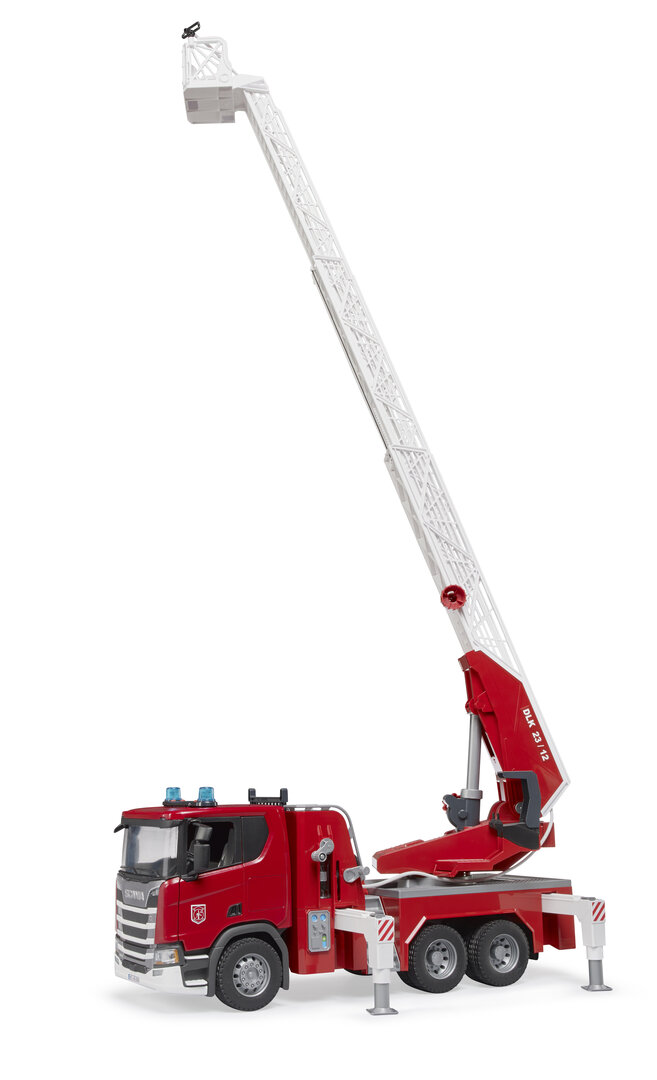 Bruder 03591 Scania Super 560R Feuerwehr Mit Drehleiter, Wasserpumpe Und Light + Sound-Modul Bruder, 03591, Scania, Super, 560R, Feuerwehr, Mit, Drehleiter, Wasserpumpe, Und, Light, +, Sound-Modul, Maschine, Rad, Transport, Fahrzeug, Baukran