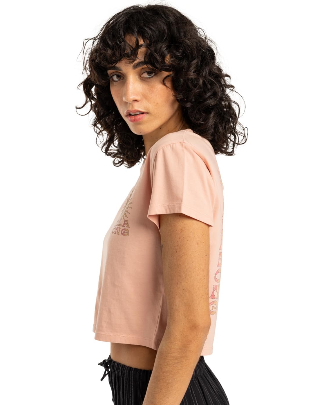 Billabong Vibes Around - T-Shirt mit kurzen Ärmeln für Frauen. Hellorange GR. L