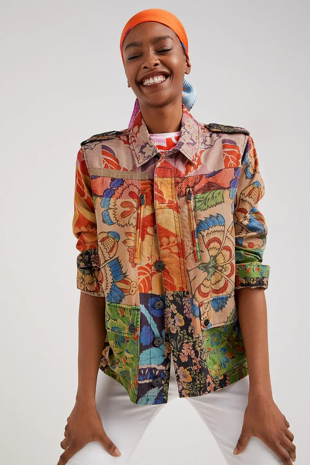 Desigual Damen Jacke „Chaq Larson“ by M. Christian Lacroix - Mehrfarbig 22SWEW56 GR. L Desigual Damen Jacke „Chaq Larson“ by M. Christian Lacroix - Mehrfarbig 22SWEW56 GR. L