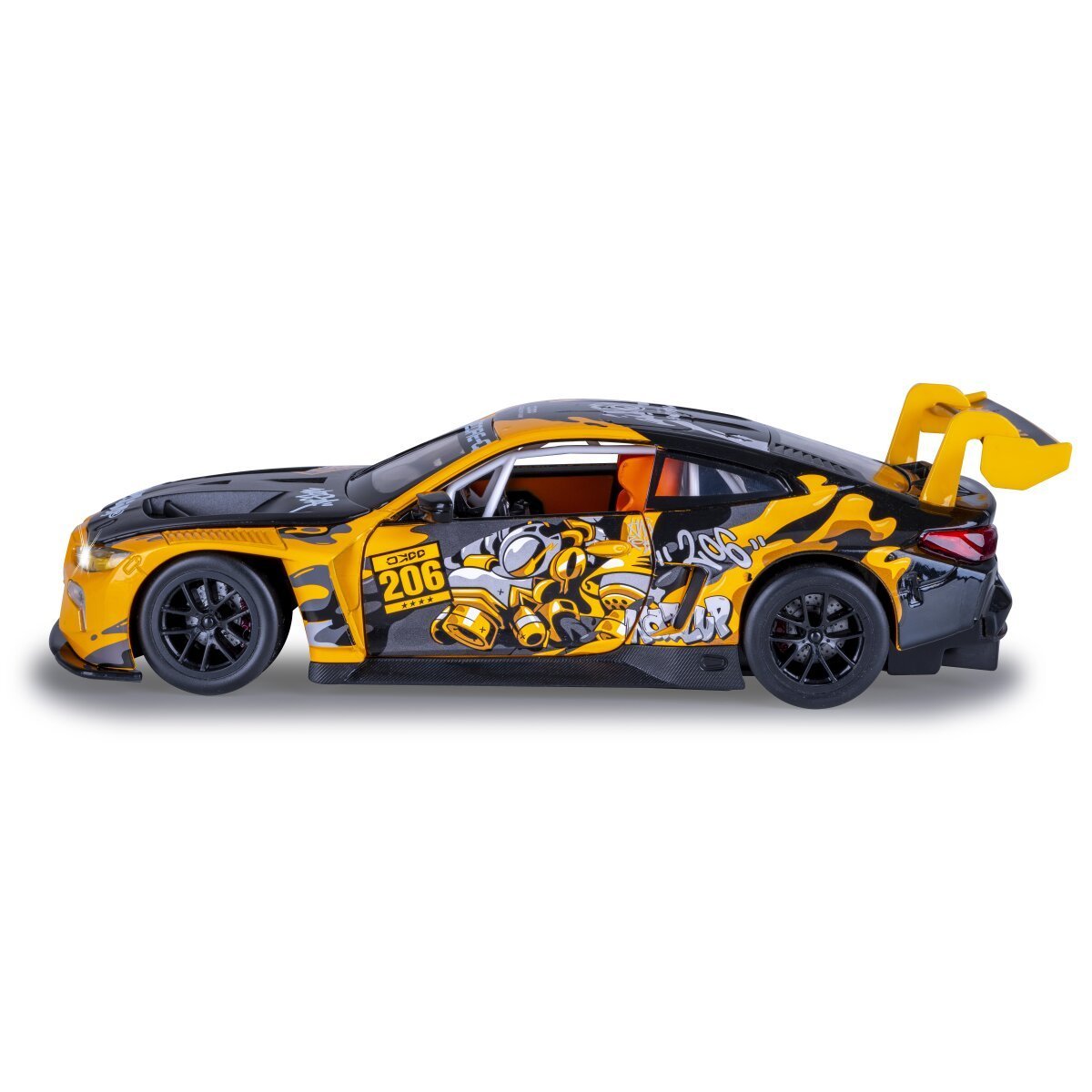 JAMARA BMW M4 GT3 Diecast 1:24 gelb inkl. Knopfzellen ab 3 Jahren