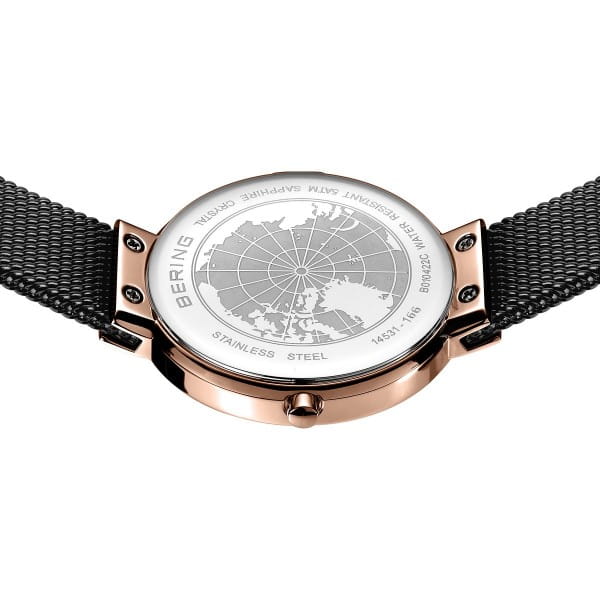 Bering 14531-166 Damenuhr, Milanaise, Schwarz/Rose Bering 14531-166 Damenuhr, Milanaise, Schwarz/Rose