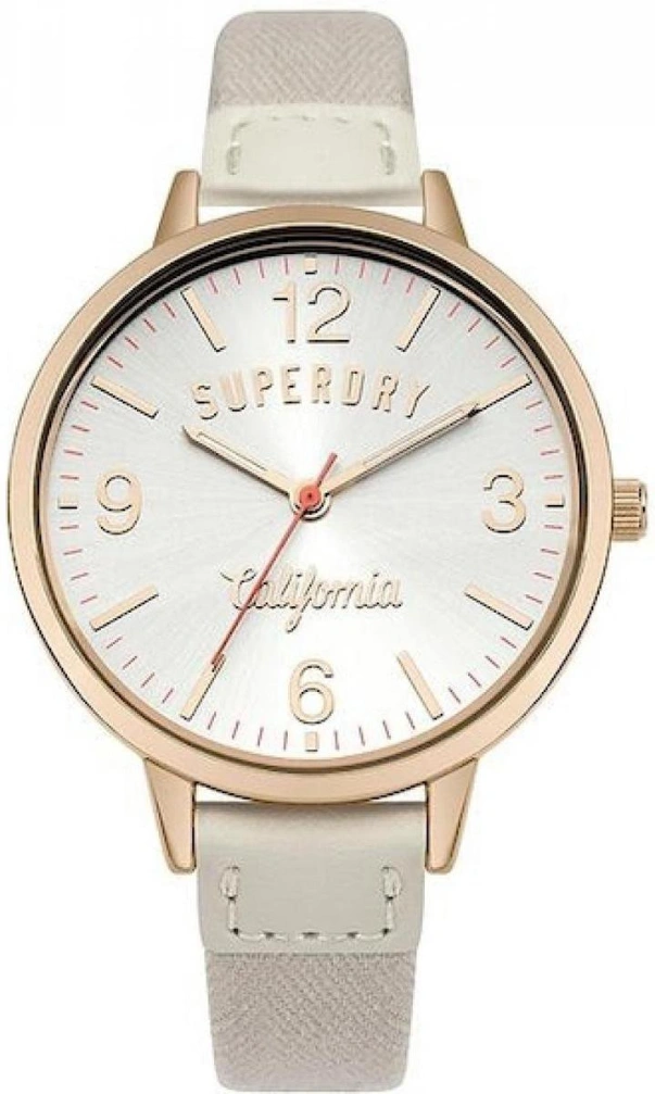 Superdry CALIFORNIA - Herren-Analoguhr, 38 mm, goldfarben, Leder