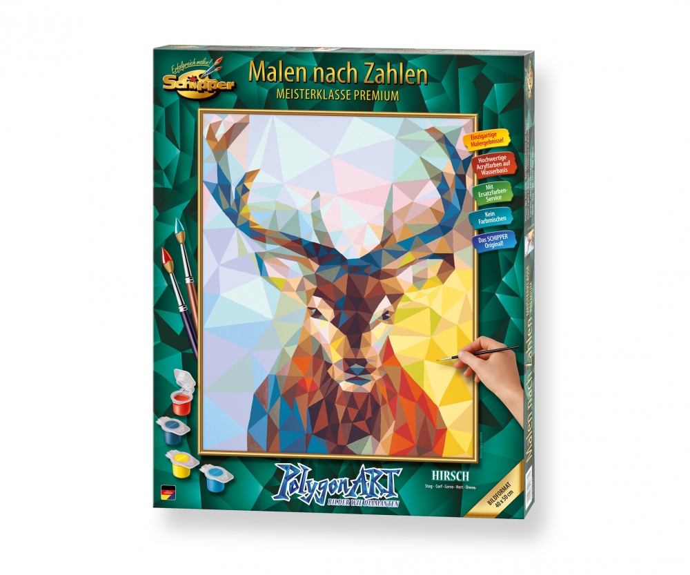 Malen nach Zahlen - Polygon-Art Hirsch