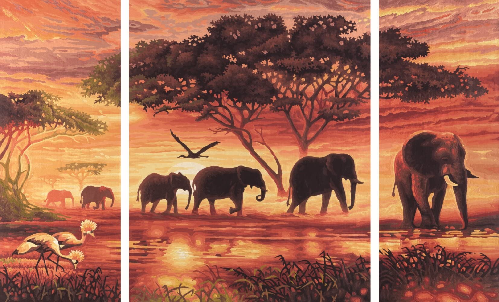 Schipper Mnz - Elefanten-Karawane - Exotische Natur Als Panorama-Kunstwerk 609260455 Grünland, Kunst, Elefant, Gemälde, Savanne