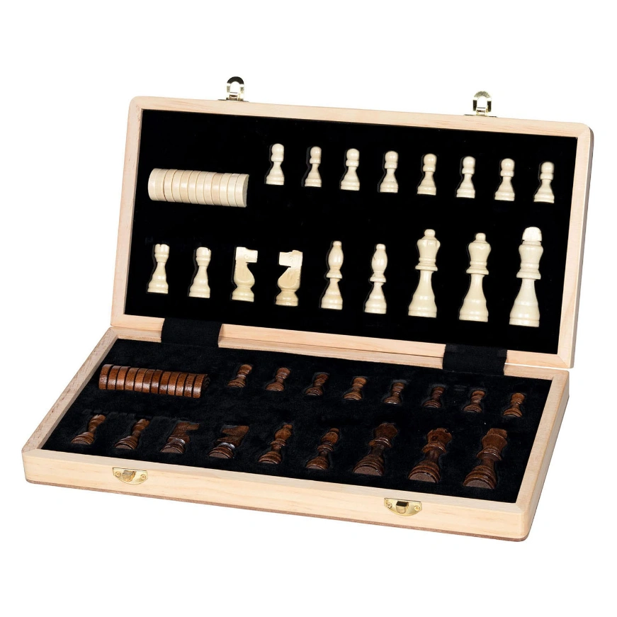 goki Schach & Dame 2-in-1 - Magnetisches Holz-Reiseset, 38 × 38 cm goki Schach & Dame 2-in-1 - Magnetisches Holz-Reiseset, 38 × 38 cm