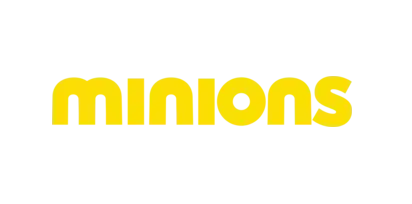 Minions Offizielles Film-Logo Minions Logo Offizielles Logo der Filmreihe „Ich Einfach unverbesserlich“ mit gelber Schrift