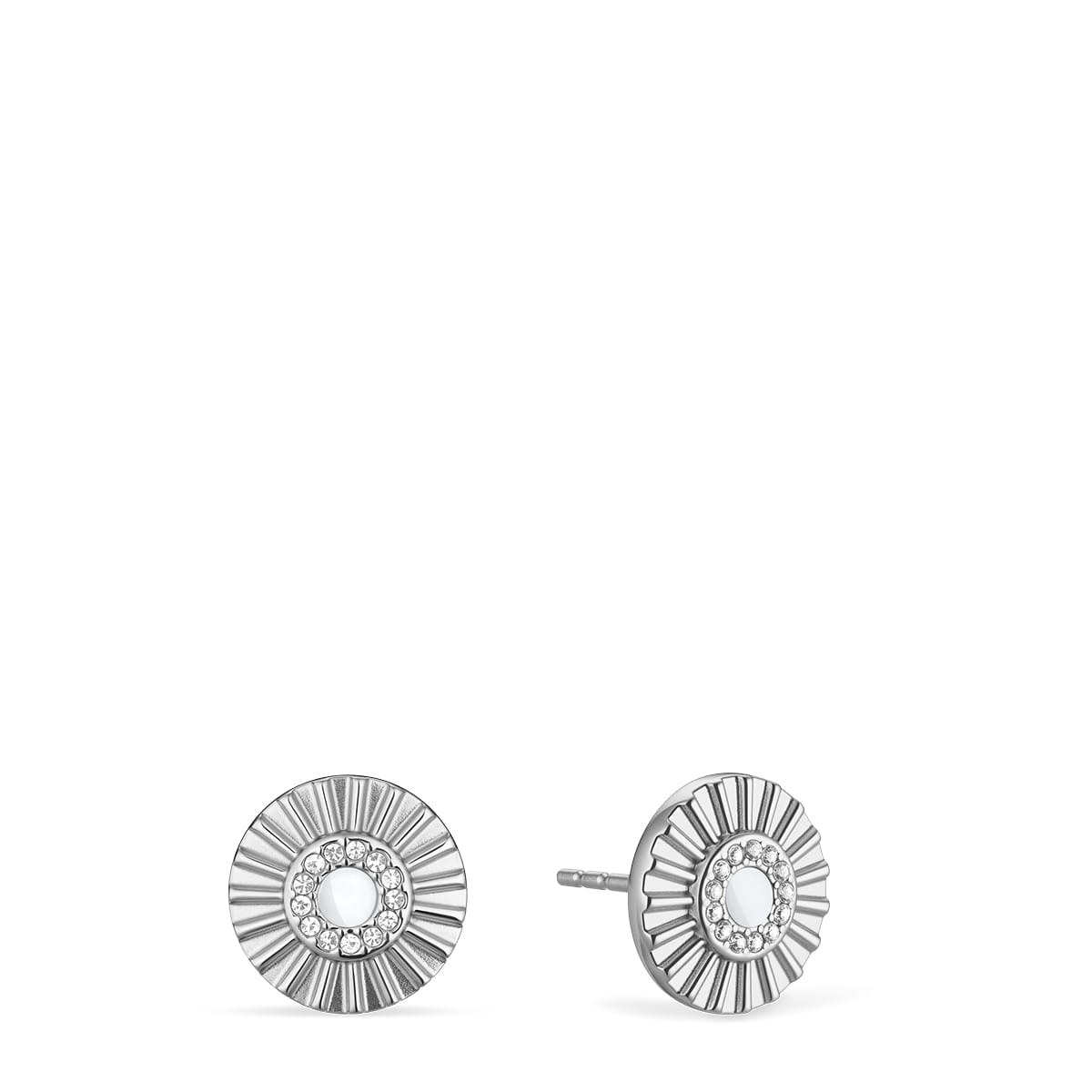 Bering 766-150-05 Ohrstecker, Arctic Flower, Silber/Weiß