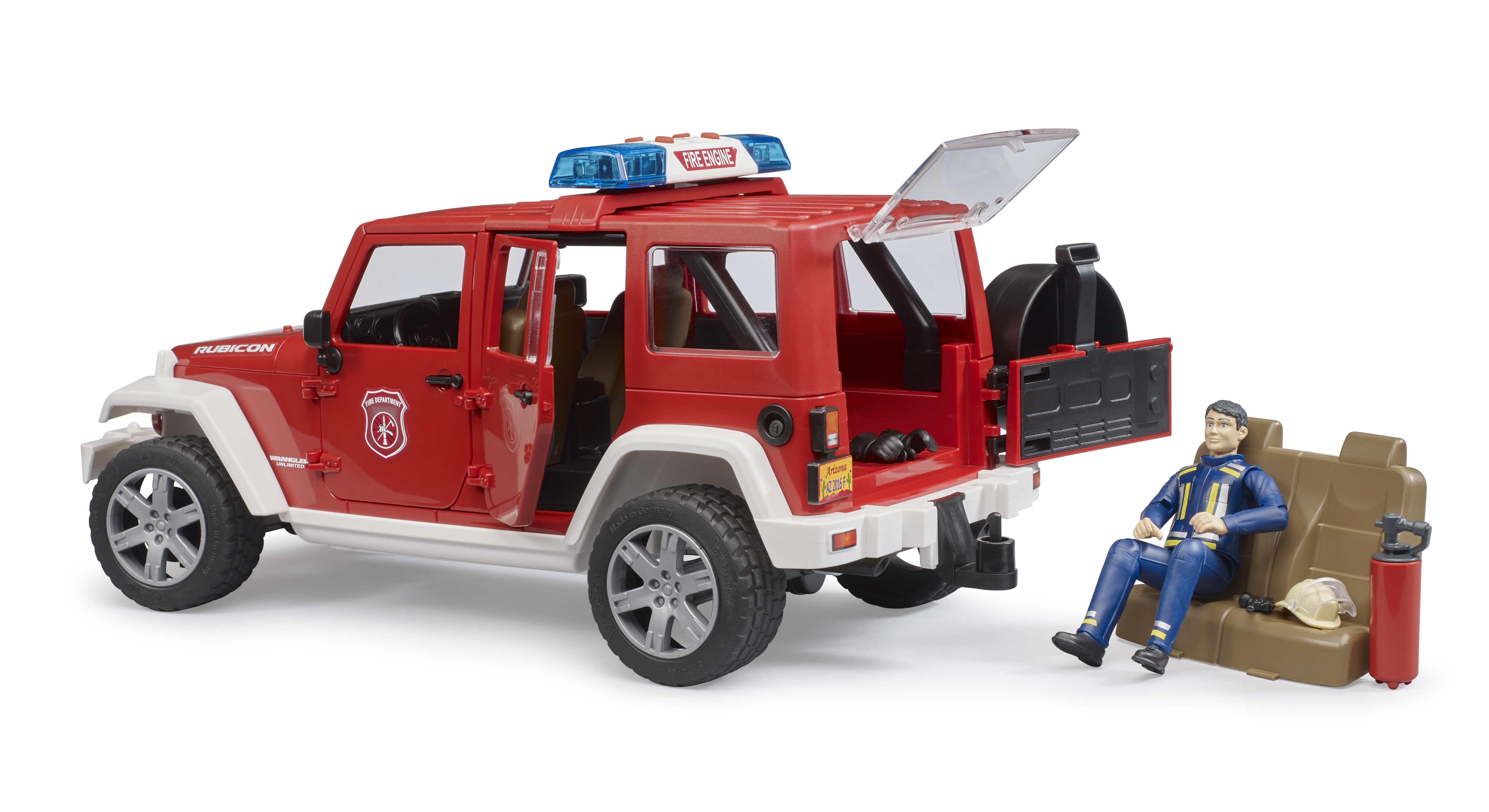 BRUDER 02528 - Jeep Wrangler Unlimited Rubicon Feuerwehrfahrzeug mit Feuerwehrmann - Bild 6