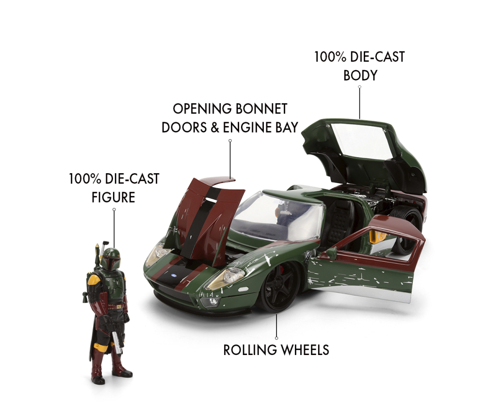 Jada Star Wars Boba Fett 2005 Ford GT 1:24