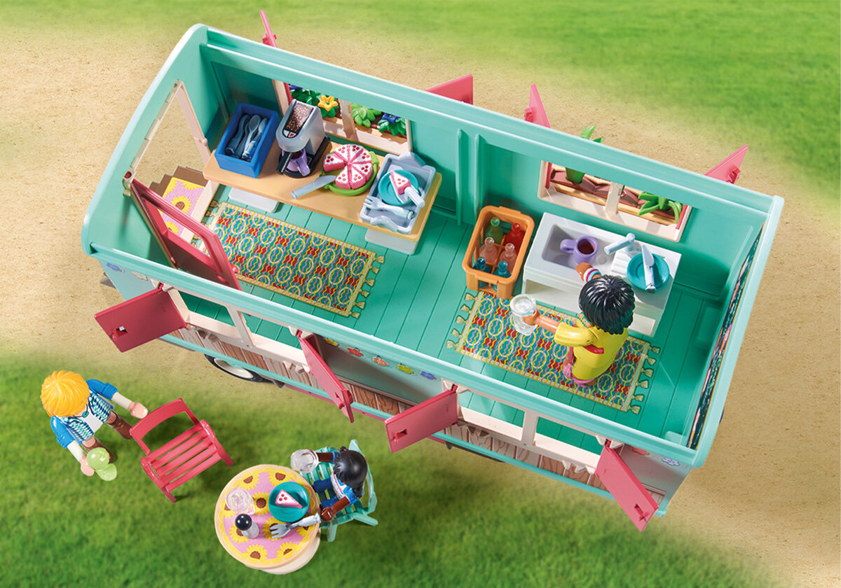 PLAYMOBIL 71441 Gemütliches Bauwagencafé Spielbereich, Spielzeug, Spielbereich im Freien, Draußen, Person