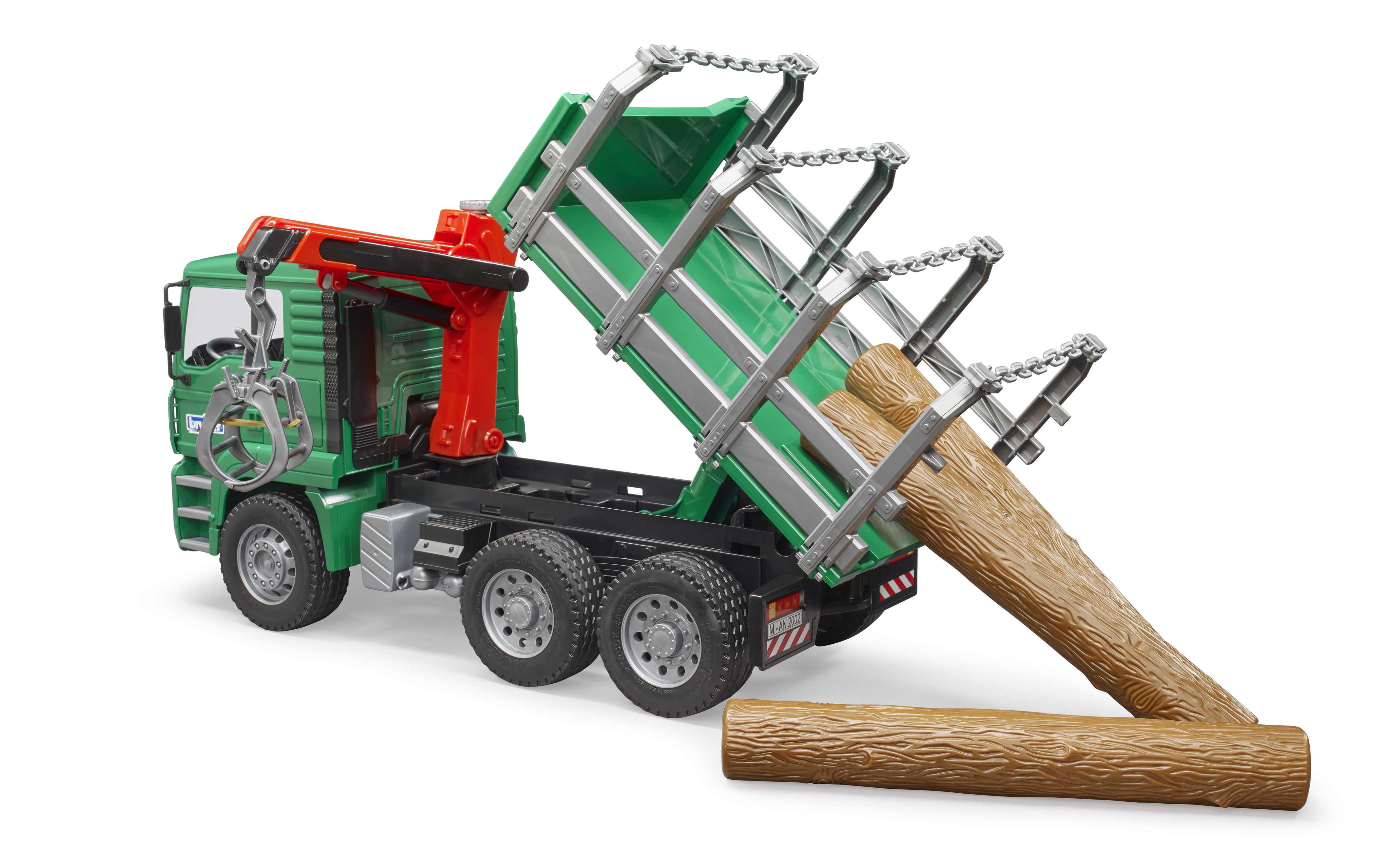 BRUDER 02769 - MAN Holztransport-LKW mit Ladekran und 3 Baumstämmen - Bild 2 BRUDER 02769 - MAN Holztransport-LKW mit Ladekran und 3 Baumstämmen - Bild 2